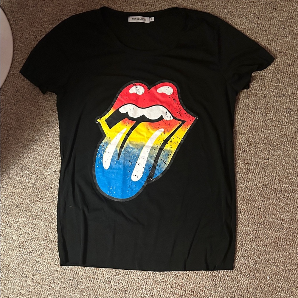 Black T-Shirt with Colorful Graphic
